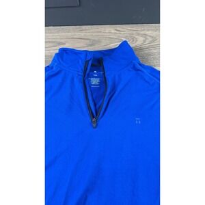 Tommy John Men's Performance Tech Quarter Zip Pullover Blue Size Large Thumbhole